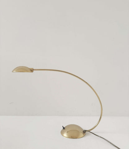 Vintage Brass Table Lamp – Curvilinear Design from the 1970s/1980s