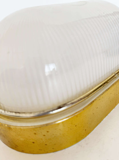 Brass and glass wall light