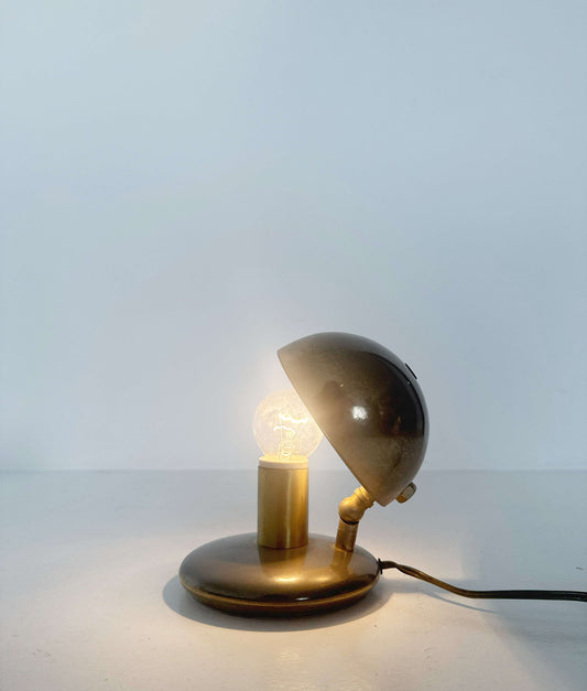 Vintage burnished brass table lamp – 1950s retro design