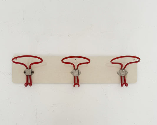Appendiabiti vintage in metallo rosso - Design Mid-Century