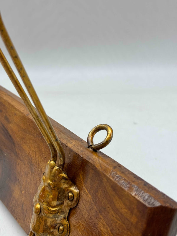 Brass and wood clothes hanger