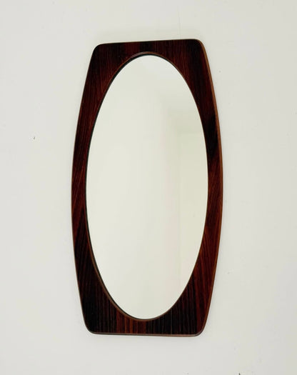 Vintage Mirror with Curved Wood Frame – 1960s