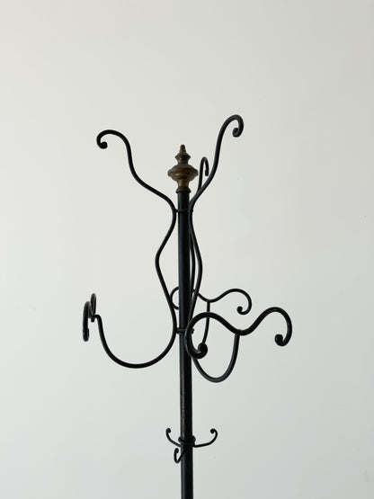 Wrought iron floor coat rack