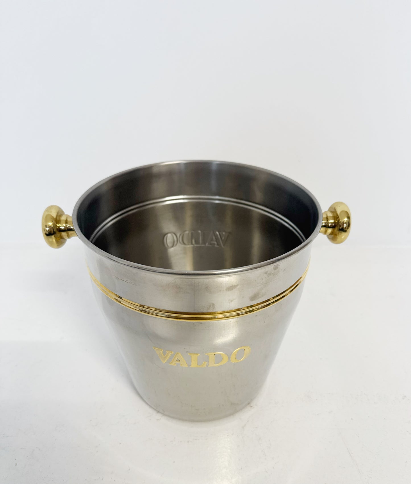 Portaghiaccio vintage in metallo cromato con dettagli dorati – “VALDO”
