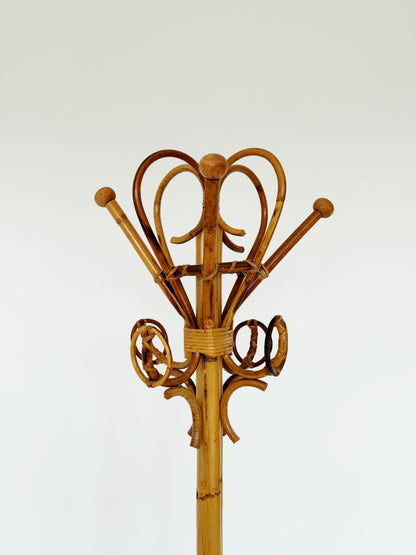 Appendiabiti in bamboo e rattan-1960