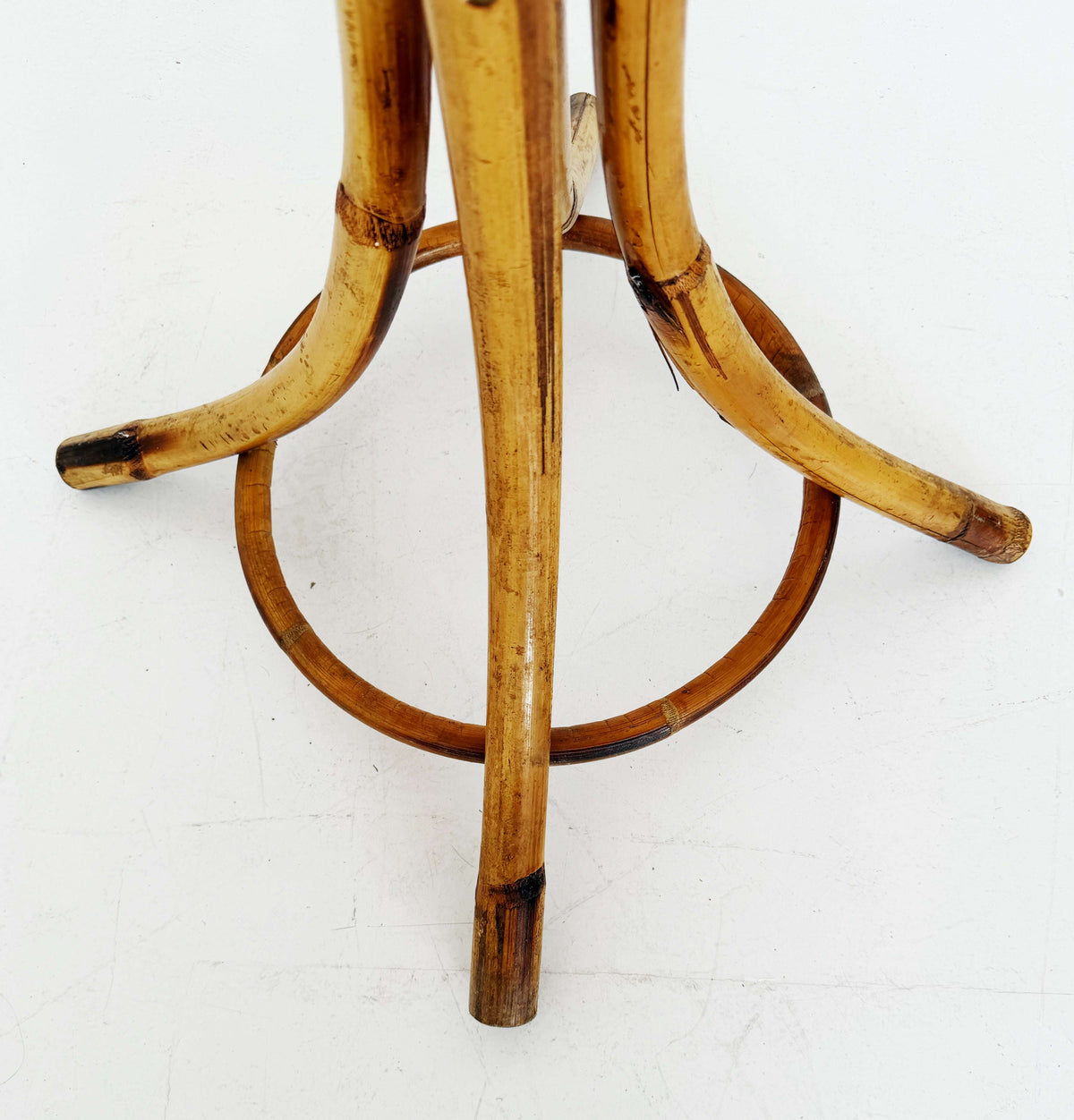Bamboo and rattan coat stand – 1960s