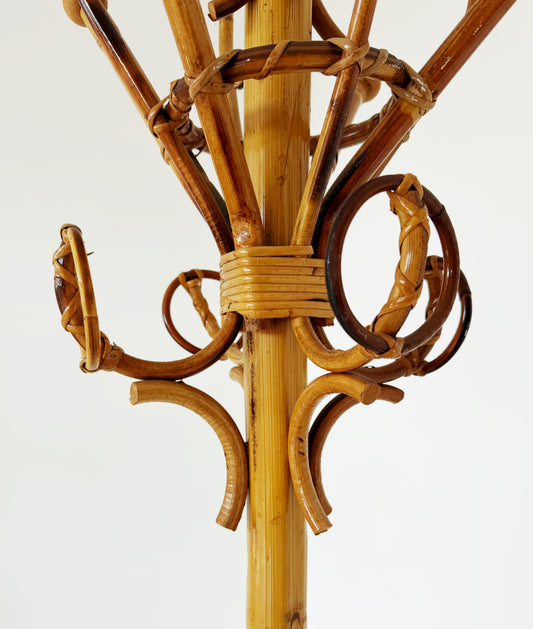 Appendiabiti in bamboo e rattan-1960