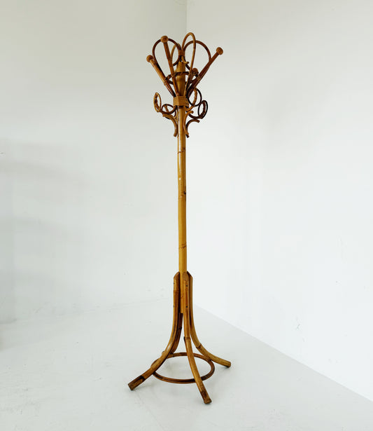 Appendiabiti in bamboo e rattan-1960