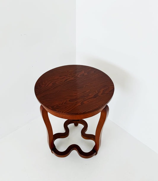 Round wooden coffee table – 1960s