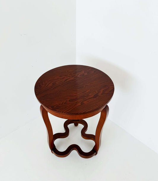 Round wooden coffee table – 1960s