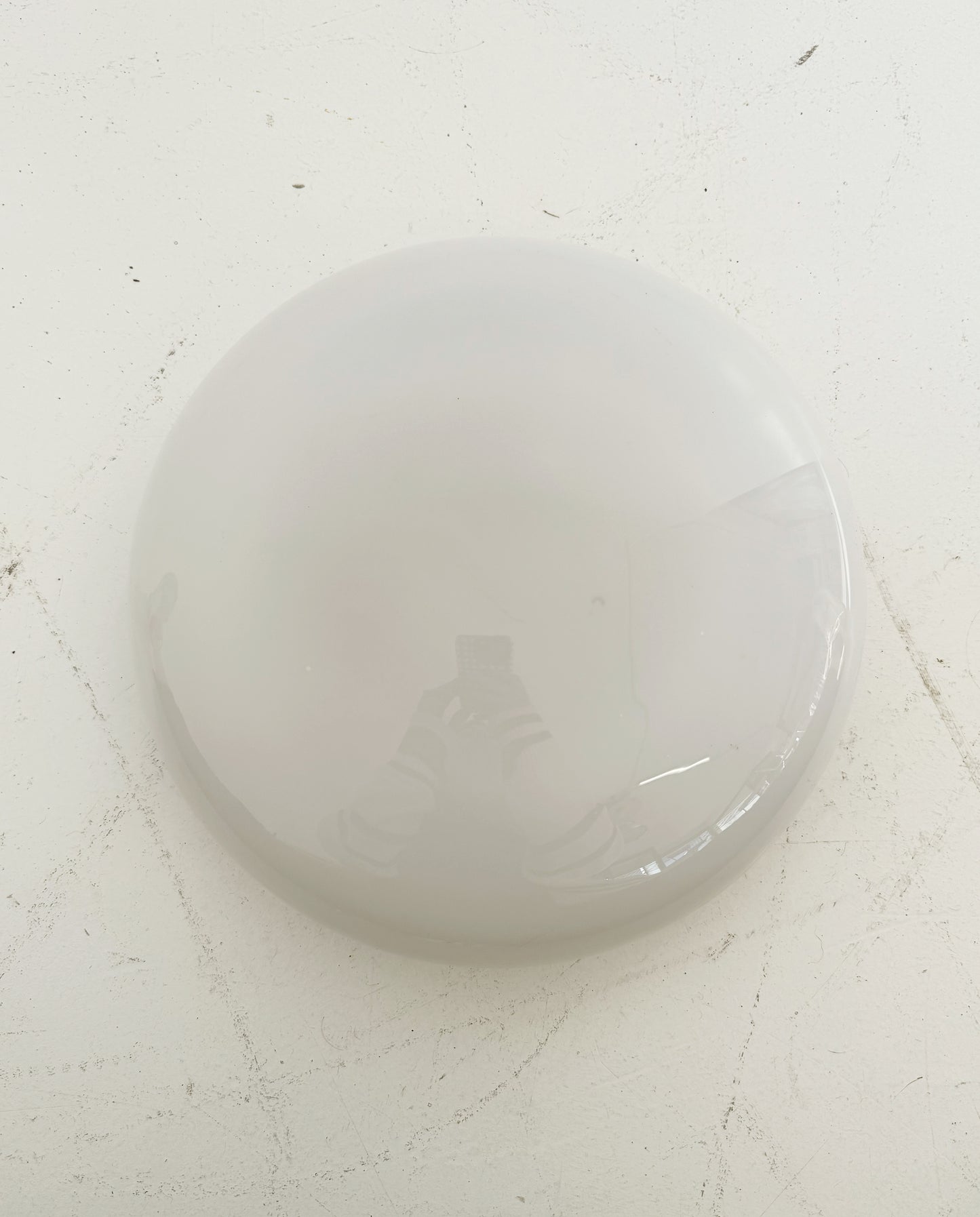 Vintage Chrome-Plated Aluminum Wall Lamp with White Glass Diffuser