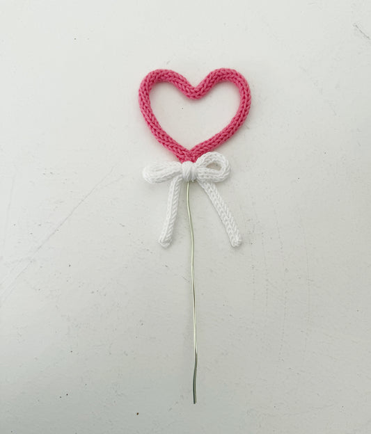 Decorazione per piante a cuore in tricotin – romantica decorazione fatta a mano