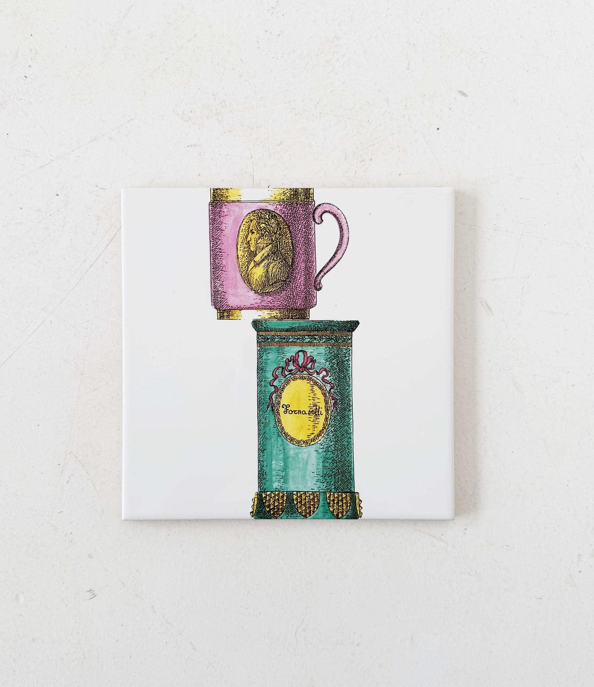 Fornasetti tile for Ceramica Bardelli