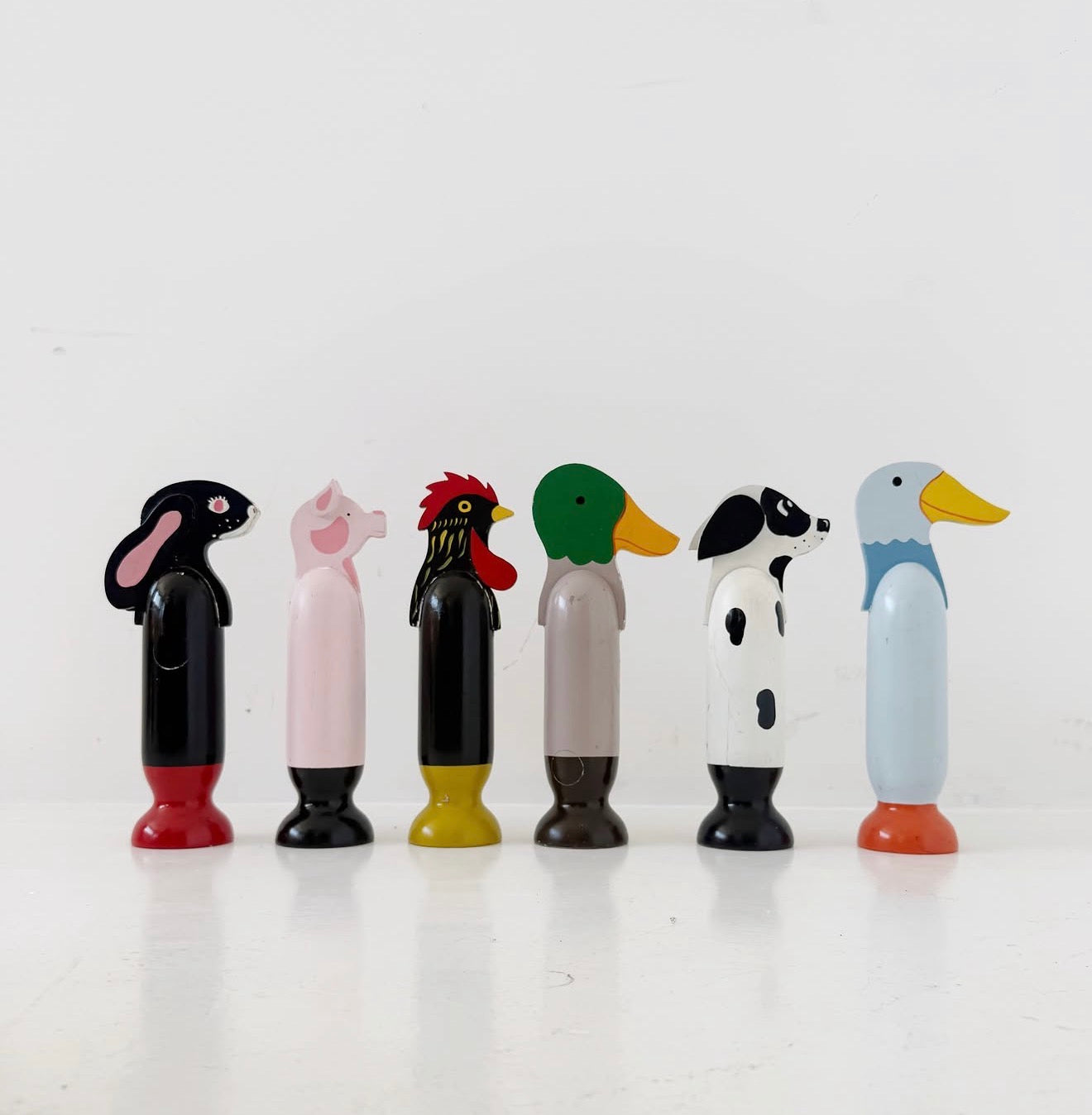 Animal Parade- 1960s–70s wooden skittles set