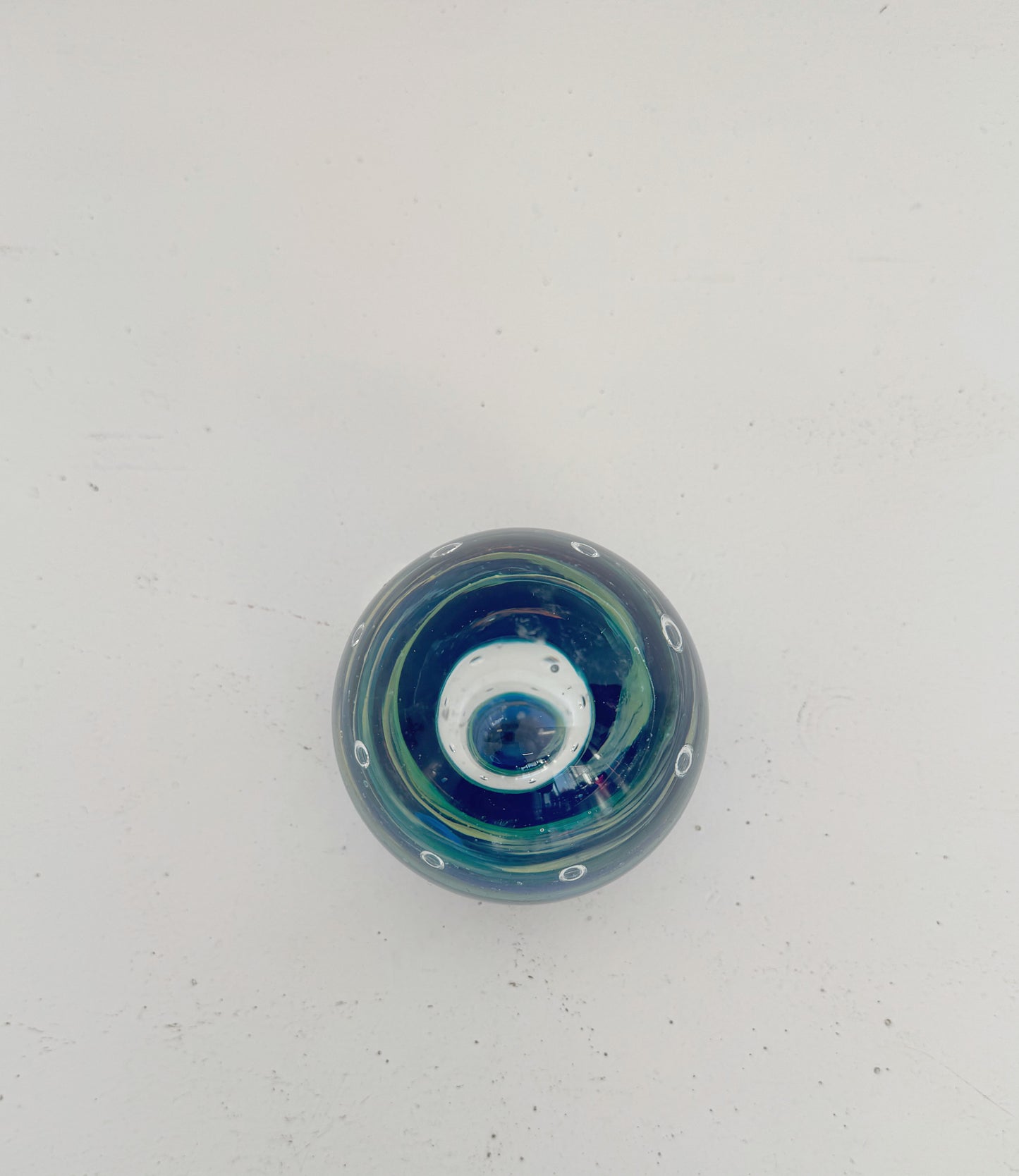 Vintage Blue Art Glass Paperweight