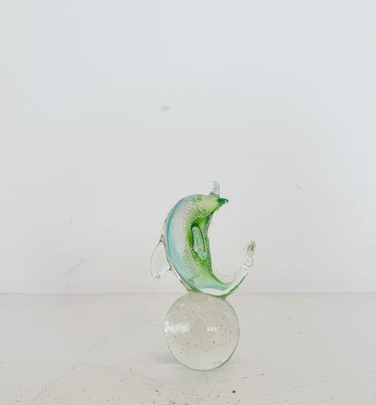 Vintage Art Glass Paperweight – Dolphin