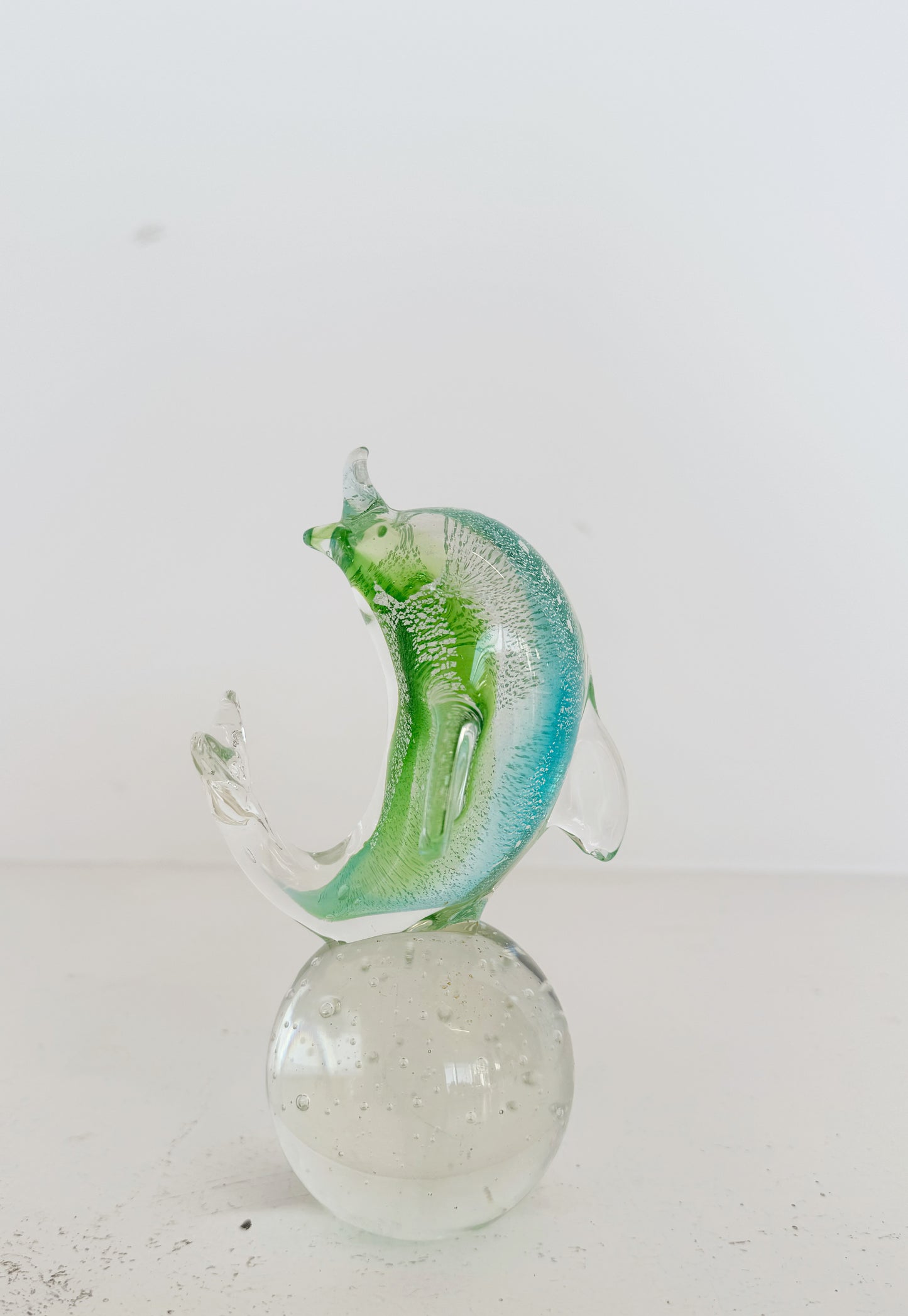 Vintage Art Glass Paperweight – Dolphin