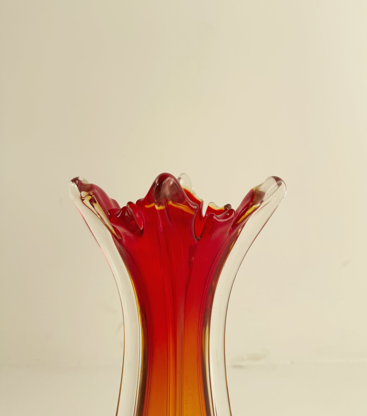 Vintage two-tone blown glass vase