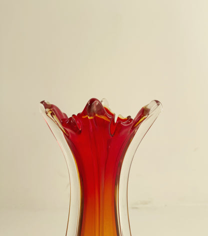 Vintage two-tone blown glass vase