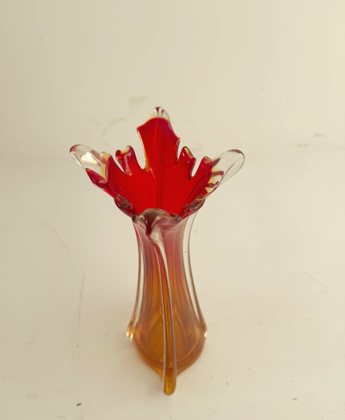 Vintage two-tone blown glass vase