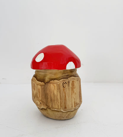 Fungo decorativo artigianale in legno – Lago Santo Parmense