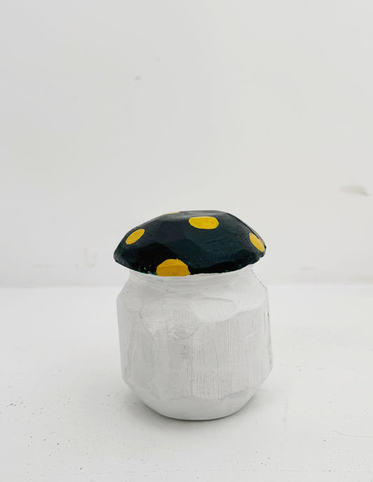 Piccolo Fungo decorativo artigianale in legno – Lago Santo Parmense