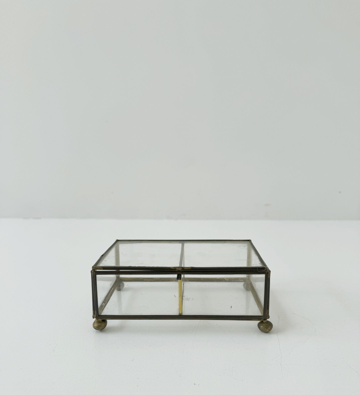 Glass and brass small box