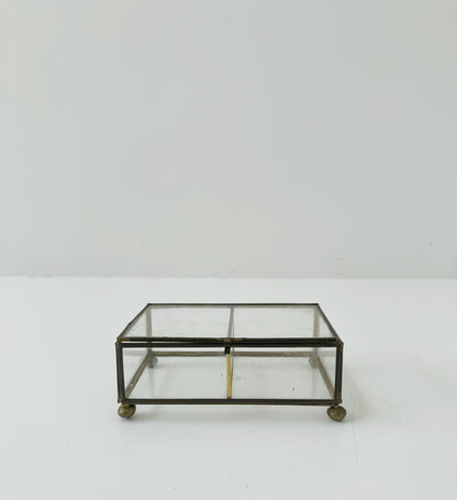 Glass and brass small box