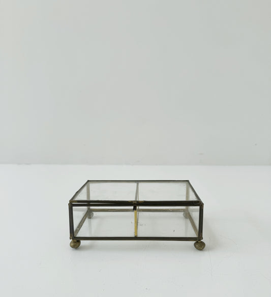 Glass and brass small box