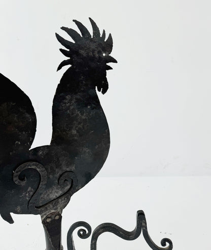 Segnavento decorativo in ferro a forma di gallo
