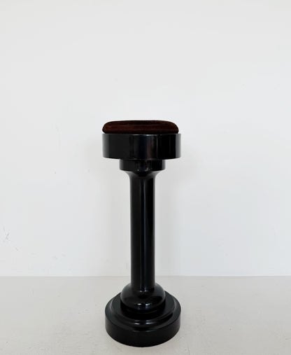1970s vintage stool in glossy black