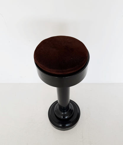 1970s vintage stool in glossy black