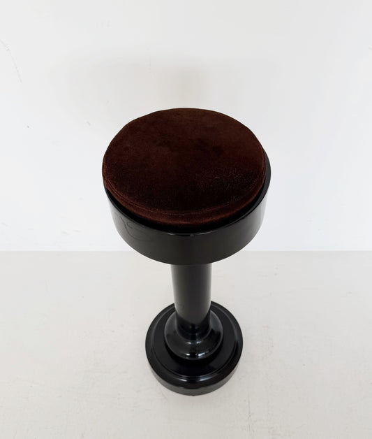 Sgabello vintage anni '70 in nero lucido