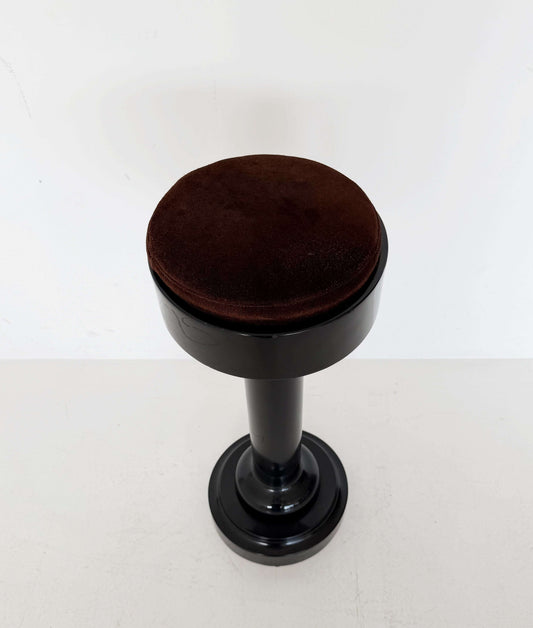 1970s vintage stool in glossy black