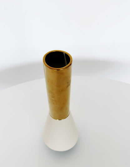 Decorative ceramic vase with gold accents
