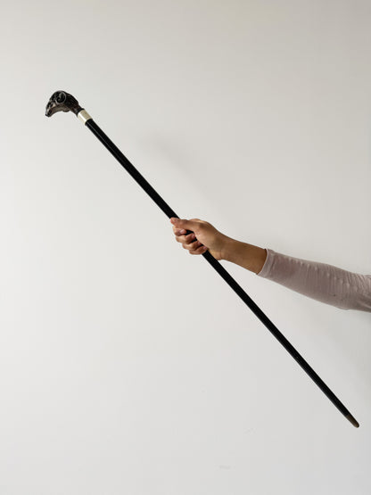 walking stick with caricatured figurative handle (late 19th – early 20th century)