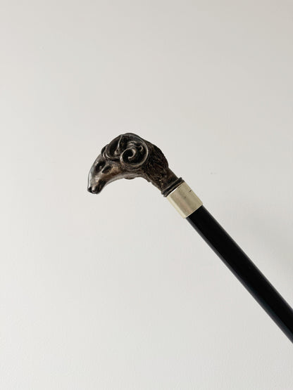 walking stick with caricatured figurative handle (late 19th – early 20th century)