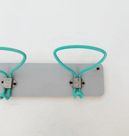 Appendiabiti da parete anni '60 con ganci in metallo rivestito
