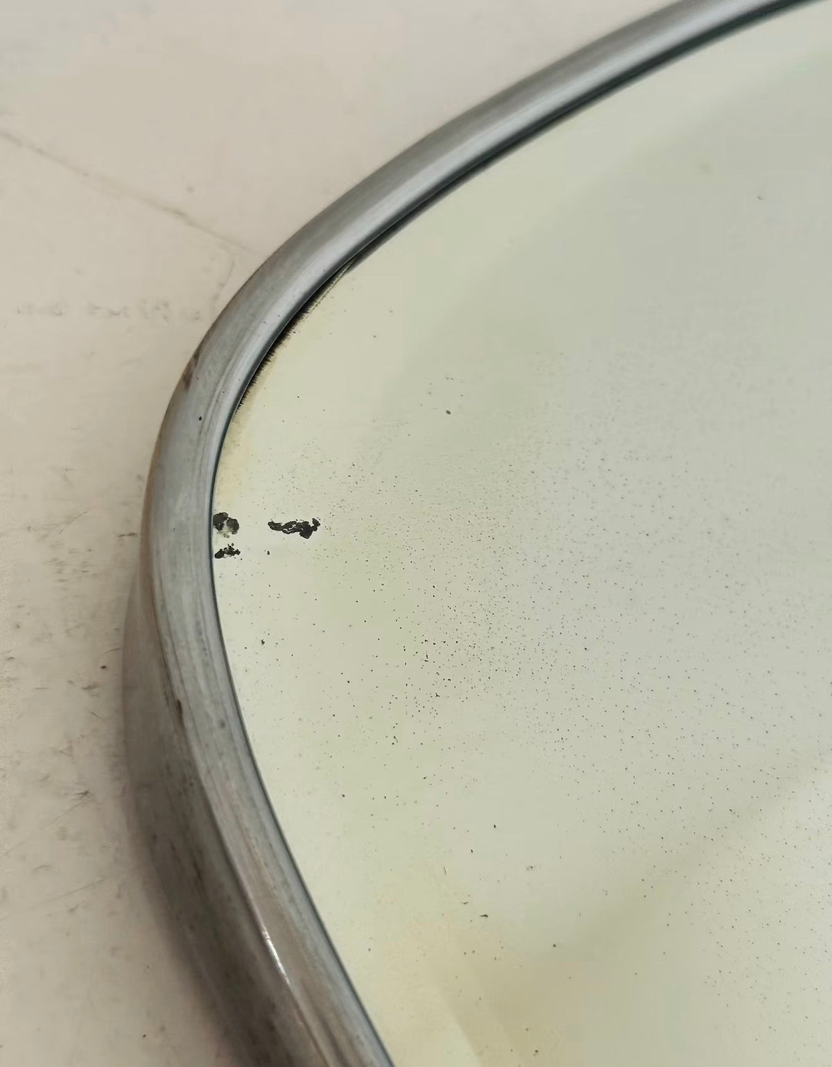 Vintage Asymmetrical Mirror with a Chrome Frame – Mid-Century Design
