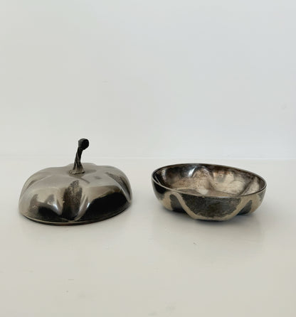 Vintage fruit-shaped metal box