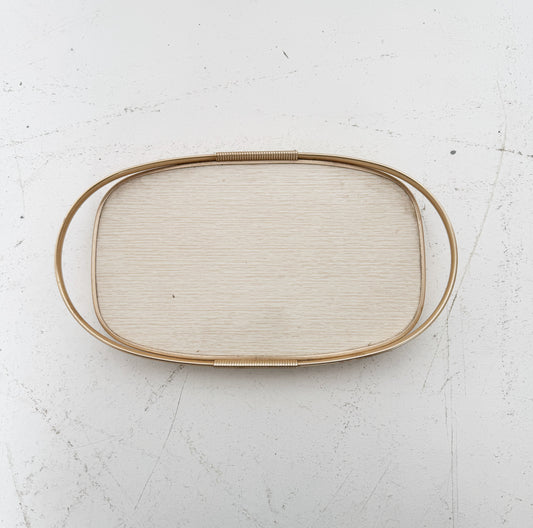 Oval tray with gold edge