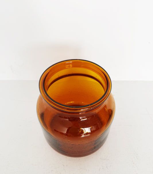 Vaso in vetro soffiato color ambra