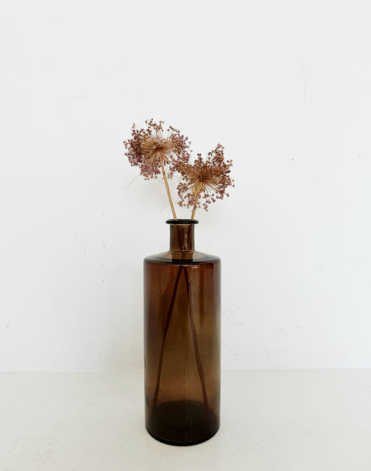 Amber-brown glass vase