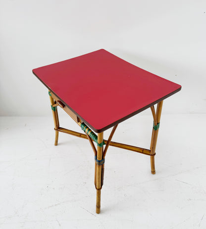 Tavolino da caffè in bambù con cassetto – anni '50/'60