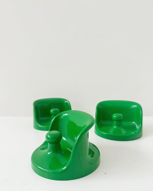 Set di 3 appendini Kartell in plastica verde – anni '70