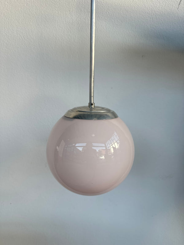 Pink sphere chandelier