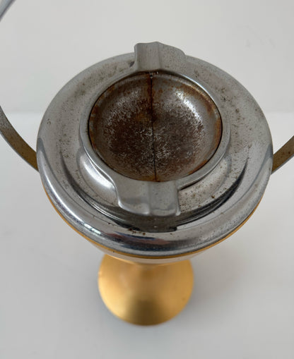 Posacenere Vintage oscillante in Metallo Dorato - Design Anni '60

