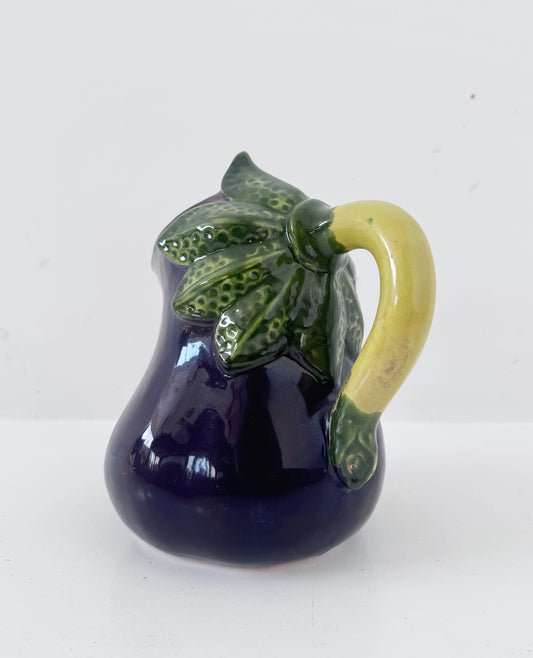 Caraffa in ceramica a forma di melanzana smaltata
