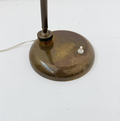 Vintage burnished metal table lamp – 1950s/1960s