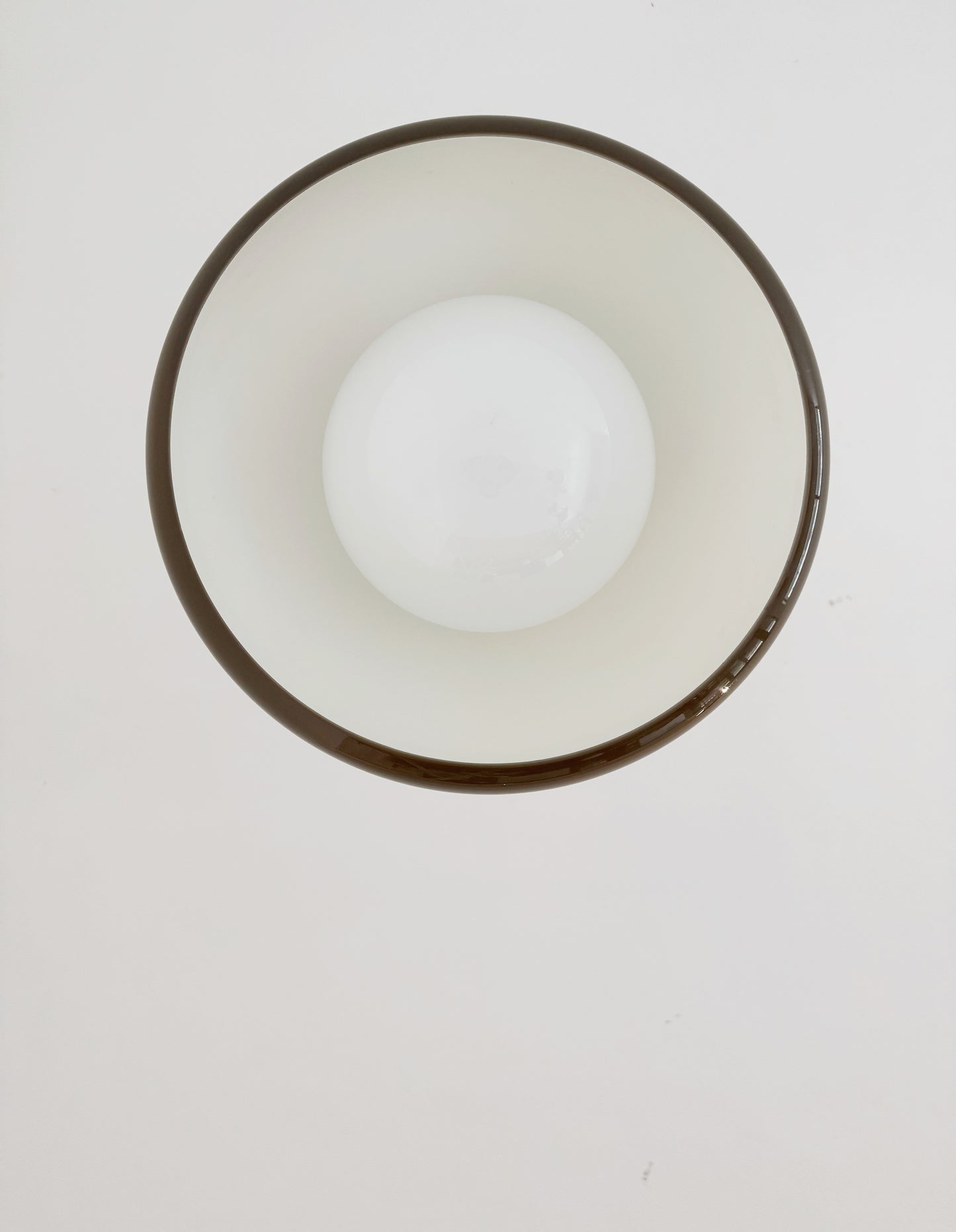 Vintage Tronconi chandelier in brown plexiglass and white glass